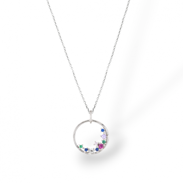 Ogrlica krug sa šarenim kamenčićima